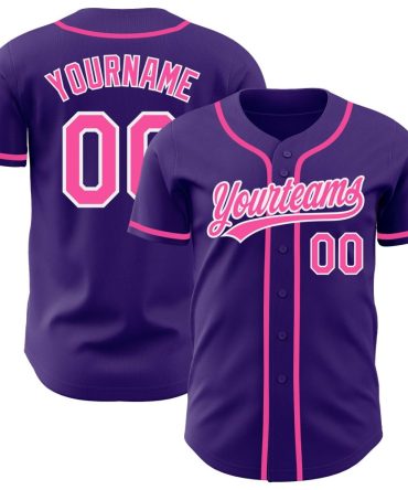 Custom Purple Pink-White Baseball Jersey, Gift For Baseball Fans