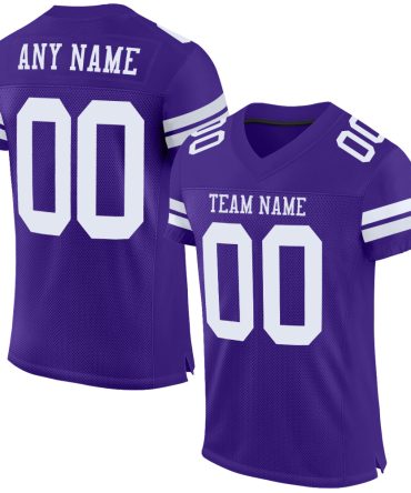 Custom Purple White Football Jersey, Gift For Football Fans