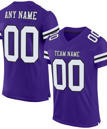 Custom Purple White-Black Football Jersey, Gift For Football Fans