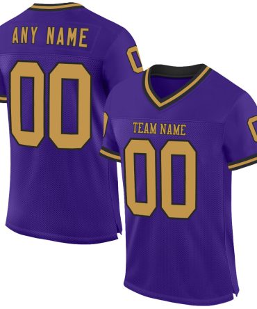 Custom Purple Old Gold-Black Throwback Football Jersey, Gift For Football Fans