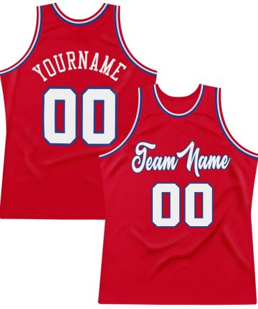 Custom Red White-Royal Throwback Basketball Jersey, Gift For Basketball Fans