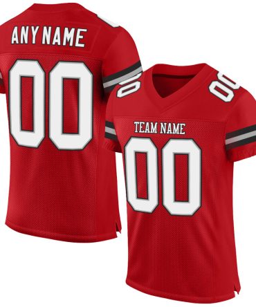 Custom Red White-Black Football Jersey, Gift For Football Fans