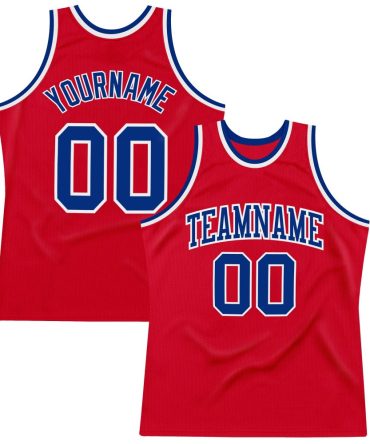 Custom Red Royal-White Throwback Basketball Jersey, Gift For Basketball Fans