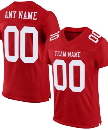 Custom Red White Football Jersey, Gift For Football Fans