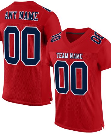 Custom Red Navy-White Football Jersey, Gift For Football Fans