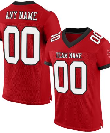 Custom Red White-Black Football Jersey, Gift For Football Fans