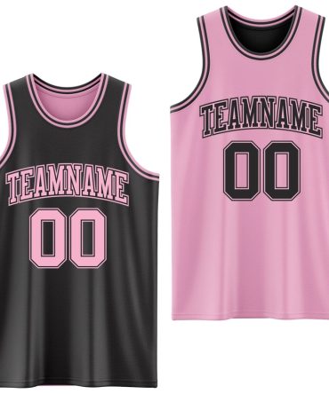 Custom Reversible Black Light Pink Double Side Basketball Jersey, Gift For Basketball Fans