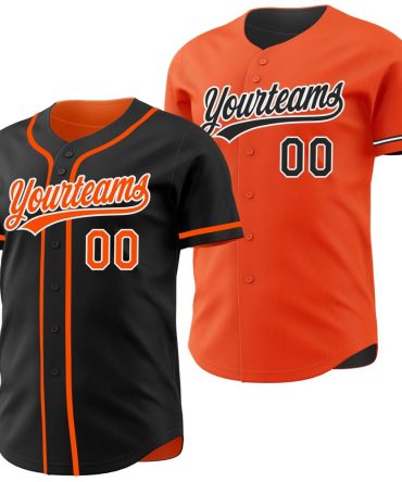 Custom Black Cream Reversible Button-Down Baseball Jersey, Gift For Baseball Fans