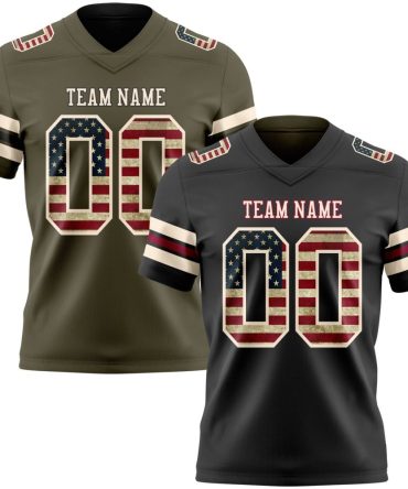 Custom Black Olive Reversible Double Side Authentic Football Jersey, Gift For Football Fans