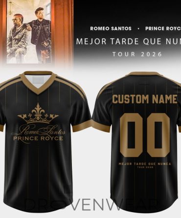Romeo Santos & Prince Royce Mejor Tarde Que Nunca Tour 2026 Custom Football Jersey
