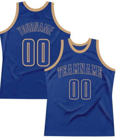 Custom Royal Royal-Old Gold Throwback Basketball Jersey, Gift For Basketball Fans
