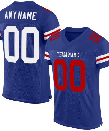 Custom Royal White-Red Football Jersey, Gift For Football Fans