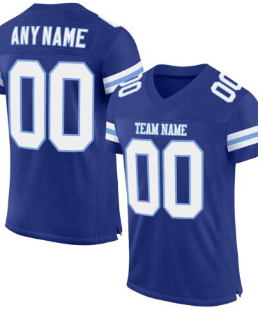 Custom Royal White-Light Blue Football Jersey, Gift For Football Fans