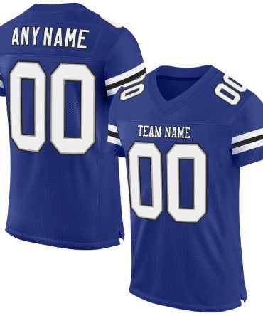 Custom Royal White-Black Football Jersey, Gift For Football Fans