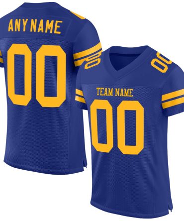 Custom Royal Gold Football Jersey, Gift For Football Fans
