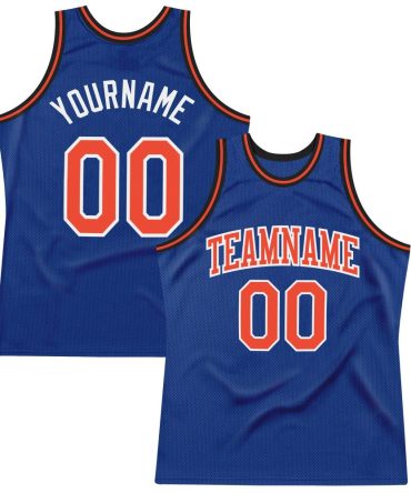 Custom Royal Orange-White Throwback Basketball Jersey, Gift For Basketball Fans