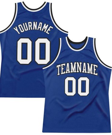 Custom Royal White-Black Throwback Basketball Jersey, Gift For Basketball Fans