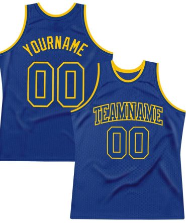 Custom Royal Royal-Gold Throwback Basketball Jersey, Gift For Basketball Fans