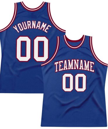 Custom Royal White-Maroon Throwback Basketball Jersey, Gift For Basketball Fans