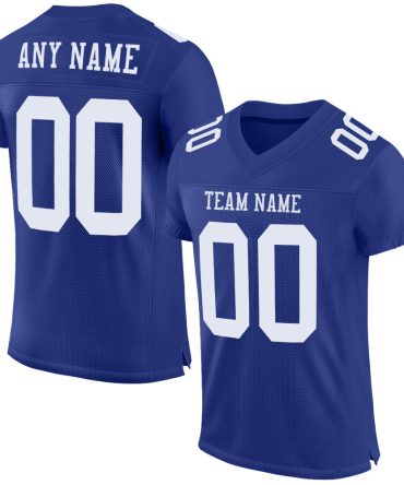 Custom Royal White Football Jersey, Gift For Football Fans
