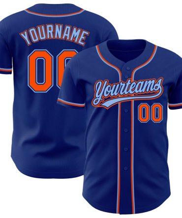 Custom Royal Orange-Light Blue Baseball Jersey, Gift For Baseball Fans