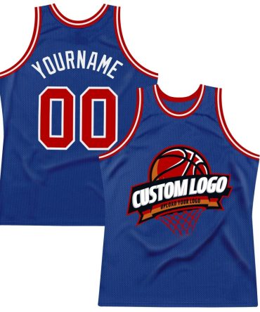 Custom Royal Red-White Throwback Basketball Jersey, Gift For Basketball Fans