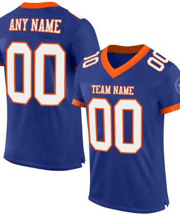 Custom Royal White-Orange Football Jersey, Gift For Football Fans