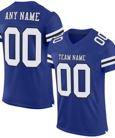 Custom Royal White-Black Football Jersey, Gift For Football Fans