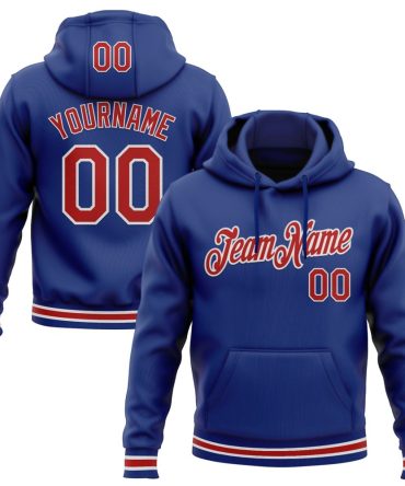 Custom Royal Red-White Sports Pullover Sweatshirt Hoodie, Gift For Football, Baseball, Hockey, Basketball, Softball & Rugby Fans