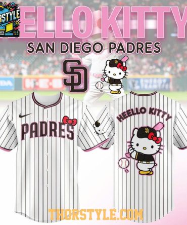 San Diego Padres Hello Kitty 2026 Classic Mlb Game Striped Baseball Jersey