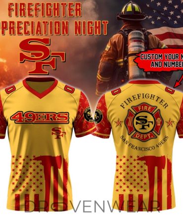 San Francisco 49Ers X Firefighter Application Night Special Edition 2026 - V-Neck Short Sleeve Jersey