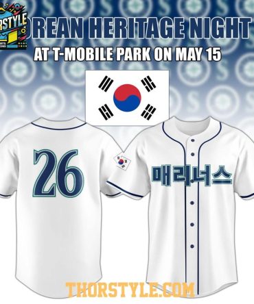 Seattle Mariners Korean Heritage Night 2026 All White Personalized Baseball Jersey