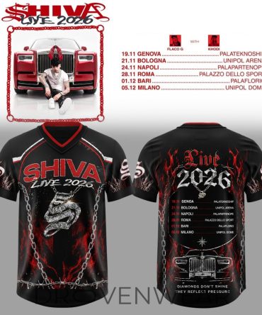 Shiva Live Tour 2026 Black Football Jersey