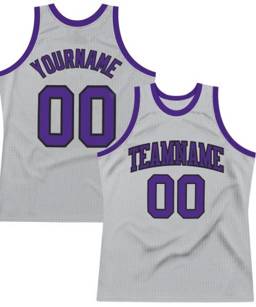 Custom Gray Purple-Black Throwback Basketball Jersey, Gift For Basketball Fans