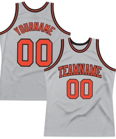 Custom Gray Orange-Black Throwback Basketball Jersey, Gift For Basketball Fans