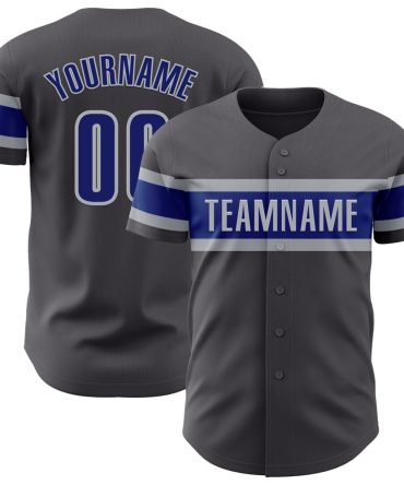 Custom Steel Gray Royal-Gray Baseball Jersey, Gift For Baseball Fans