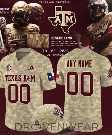 Texas A&M Special “Honor And Support” Camo Special Edition Football Jersey