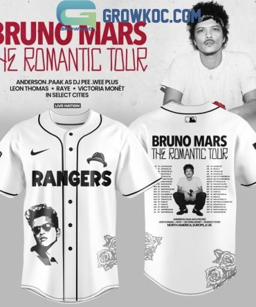 Texas Rangers X Bruno Mars The Romantic Tour 2026 Jersey