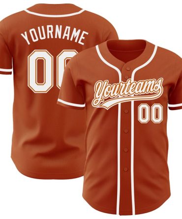 Custom Texas Orange White Baseball Jersey, Gift For Baseball Fans