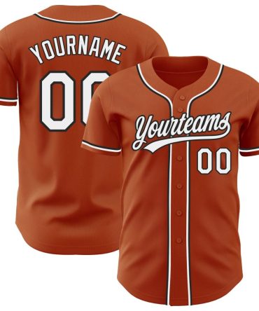Custom Texas Orange White-Black Baseball Jersey, Gift For Baseball Fans