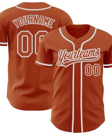 Custom Texas Orange White-Gray Baseball Jersey, Gift For Baseball Fans