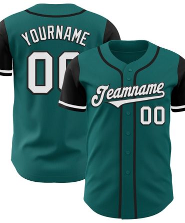 Custom Teal White-Black Two Tone Baseball Jersey, Gift For Baseball Fans