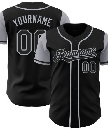 Custom Black Gray Two Tone Baseball Jersey, Gift For Baseball Fans