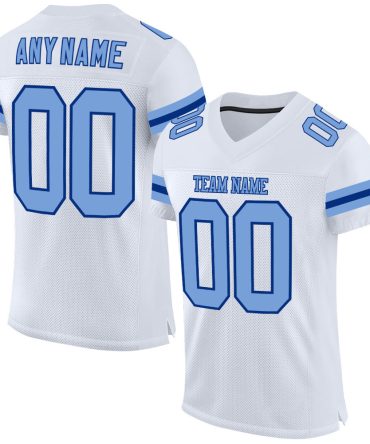 Custom White Light Blue-Royal Football Jersey, Gift For Football Fans