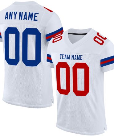 Custom White Royal-Red Football Jersey, Gift For Football Fans