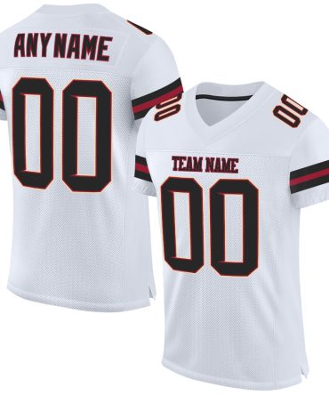 Custom White Black-Cardinal Football Jersey, Gift For Football Fans
