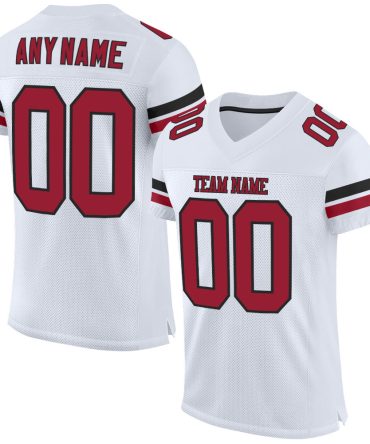 Custom White Cardinal-Black Football Jersey, Gift For Football Fans