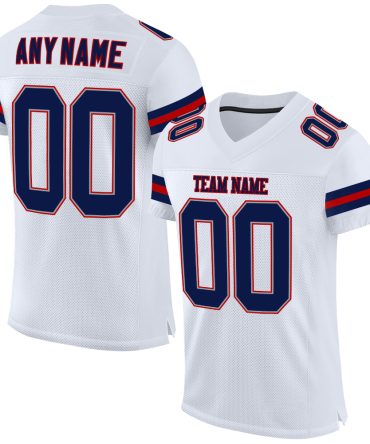 Custom White Navy-Red Football Jersey, Gift For Football Fans