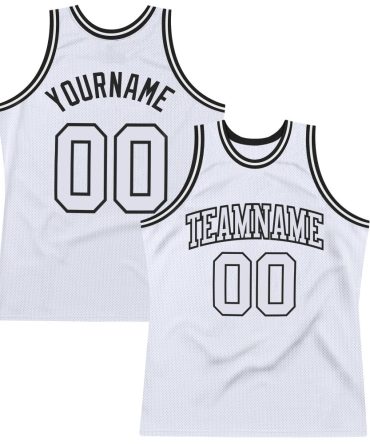 Custom White White-Black Throwback Basketball Jersey, Gift For Basketball Fans