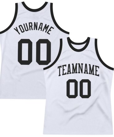Custom White Black Throwback Basketball Jersey, Gift For Basketball Fans